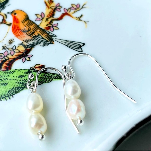 Hand Crafted Jewelry - 🔥sterling silver & freshwater pearl earrings jewelry gift boho beach casual